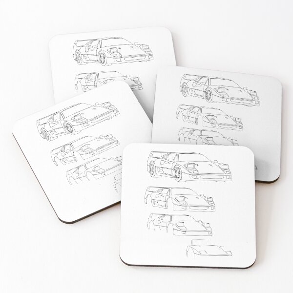 Item preview, Ferrari F40 Draw Fan Art - Ilustración de superdeportivo italiano - Dibujo designed and sold by CarCartoonItaly.
