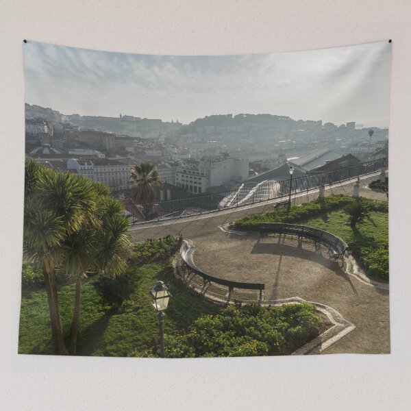 Item preview, Fantastic Viewing Terrace - Soft Mist and Sunshine over Lisbon  Portugal designed and sold by Georgia Mizuleva.