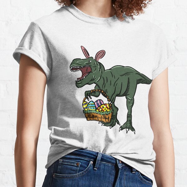 Easter t-shirt dinosaur in bunny ears. Easter egg basket / Easter T-Shirt | Happy Family Easter Tee Gift Idea. Classic T-Shirt