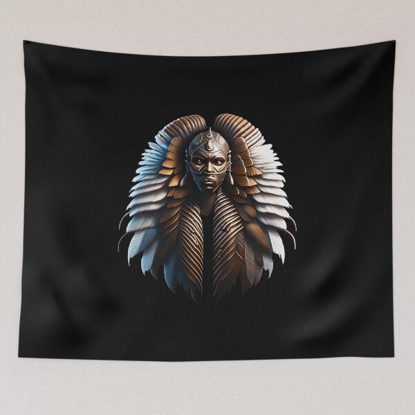 Item preview, BROWN GOLD WARRIOR IN FEATHERS designed and sold by justyna-s28.