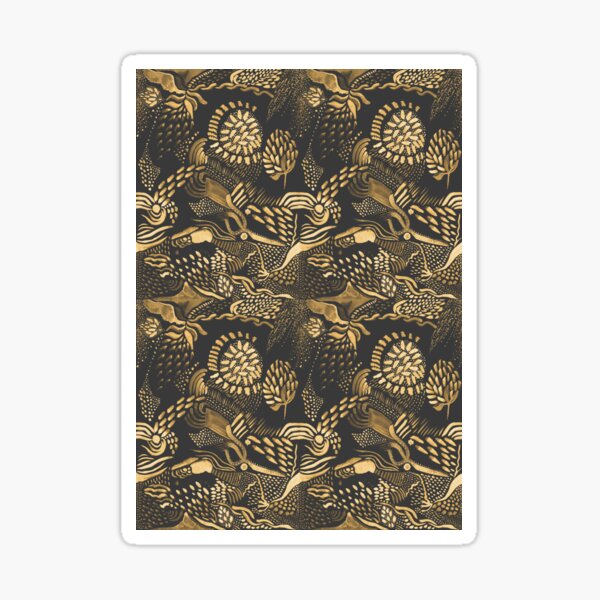 Vista previa del artículo con la obra «Aves doradas en el bosque de Paisley», diseñado y vendido por arrpdesign.