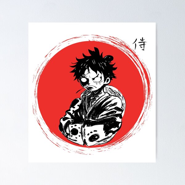 One Piece - Luffy in Wano Artwork Poster Emoldurado, Quadro em