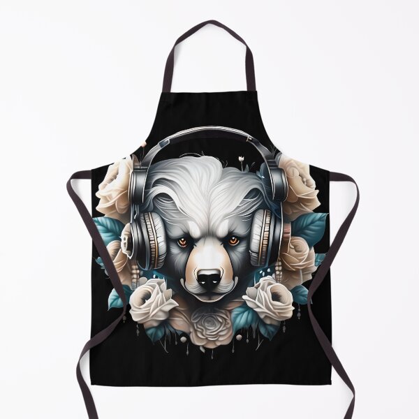 Item preview, CUTE LITTLE BEAR SURROUNDED BY FLOWERS IN HEADPHONES designed and sold by justyna-s28.