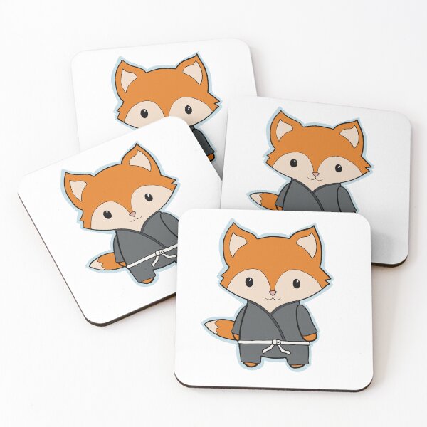 Item preview, Adorable Jiu Jitsu white belt fox designed and sold by ArtistryByColls.