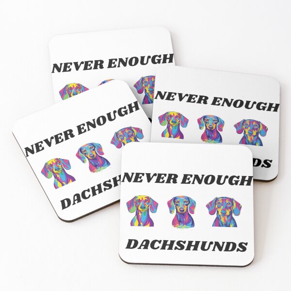 Item preview, never too many dachshunds three of a kind disco colorful design designed and sold by Leivenaar.