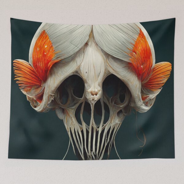 Item preview, Creepy skull, with bows, scary artwork designed and sold by silent-violin.