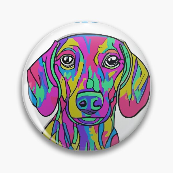 Item preview, Staring contest Dachshund dackel colorful oil painting style funny drawing design designed and sold by Leivenaar.