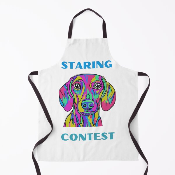 Item preview, Staring contest Dachshund dackel colorful oil painting style funny drawing design designed and sold by Leivenaar.