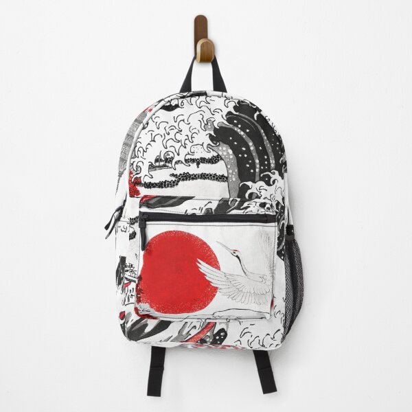 Item preview, The Great Wave off Kanagawa by Katsushika Hokusai Black & Red Ink Japanese Art designed and sold by KokoroBrush.