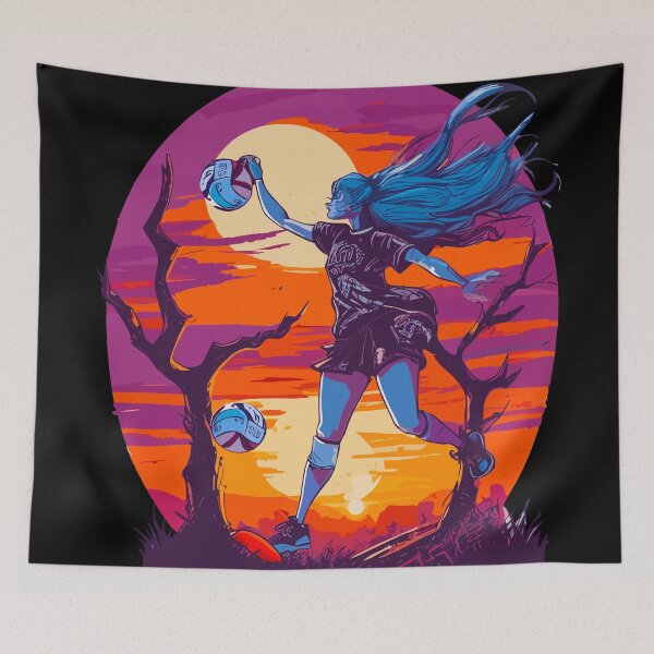 Item preview, Girl Playing Volleyball in a Cemetery designed and sold by MB2PRo.