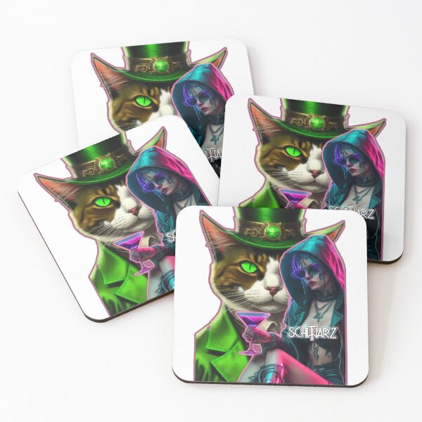 Item preview, Party girl with cat in green designed and sold by TheBear25.