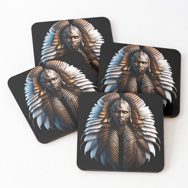 Item preview, BROWN GOLD WARRIOR IN FEATHERS designed and sold by justyna-s28.