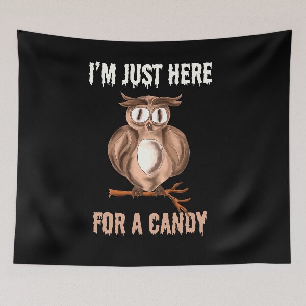 Item preview, Halloween owl, Im just here for a candy no 16 designed and sold by mon-artist.