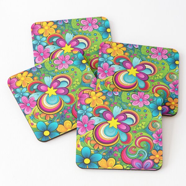 Item preview, Hippy Retro Psychedelic Floral Funky Flowers 60s 70s designed and sold by Wiseass.