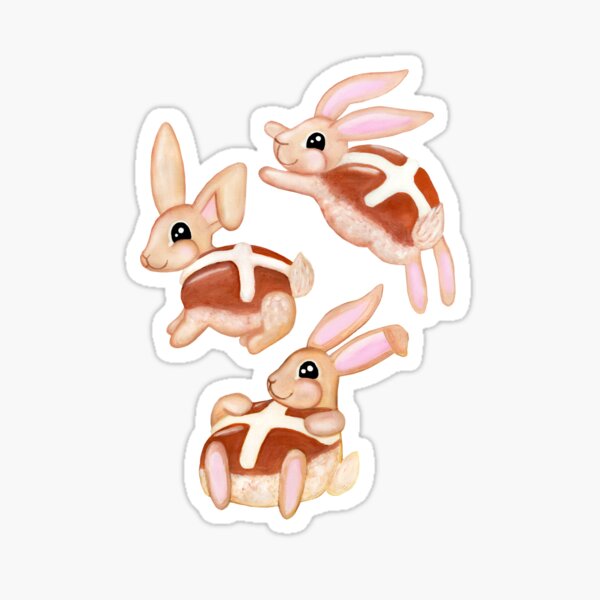 Hot Cross Bunnies | Pink Sticker