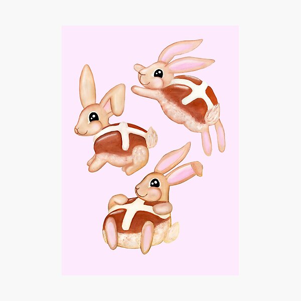 Hot Cross Bunnies | Pink Photographic Print