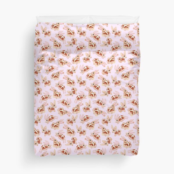 Hot Cross Bunnies | Pink Duvet Cover
