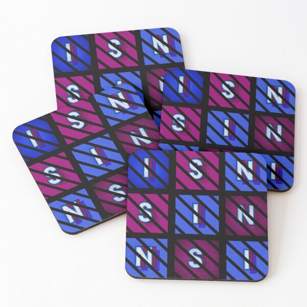 Item preview, Sin - white letters in blue and red boxes, diagonal striped frame designed and sold by SplashTastic.