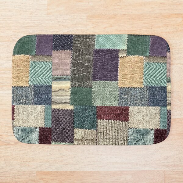 Artikelvorschau, Strukturiertes Patchwork-Stoffdesign in kühlen Farbtönen entworfen und verkauft von PilgrimCraft.