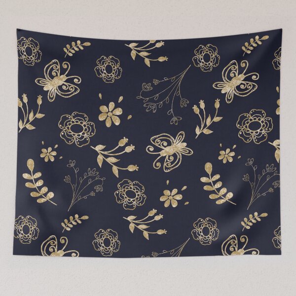 Item preview, Pattern Vintage with Butterflies and Flowers designed and sold by ByAllyAlly.