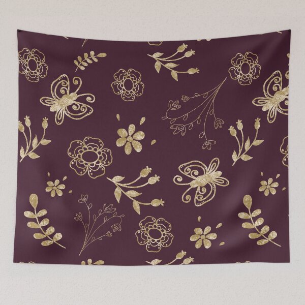 Item preview, Pattern Vintage with Butterflies and Flowers designed and sold by ByAllyAlly.