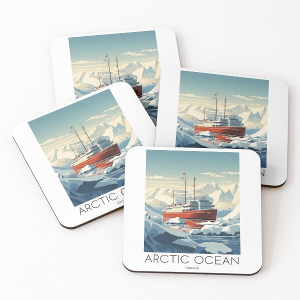 Item preview, A Vintage Travel Illustration of the Artic Ocean - Canada  designed and sold by GoodOldVintage.