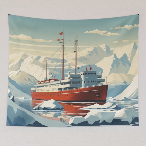 Item preview, A Vintage Travel Illustration of the Artic Ocean - Canada  designed and sold by GoodOldVintage.