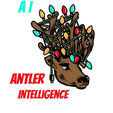 Artwork thumbnail, AI: Antler Intelligence Christmas Lights Shirt by MacAngLyn