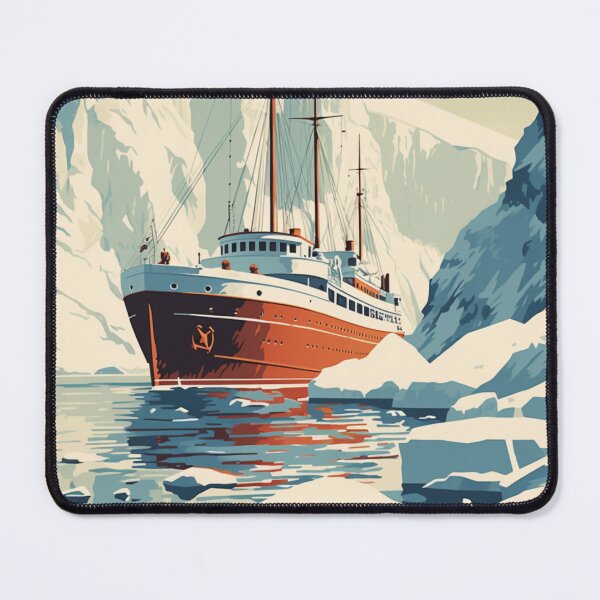 Item preview, A Vintage Travel Illustration of the Artic Ocean - Greenland  designed and sold by GoodOldVintage.