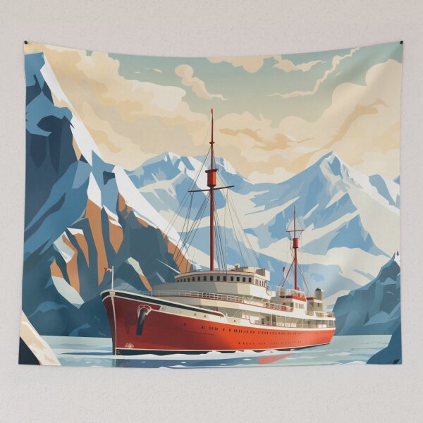 Item preview, A Vintage Travel Illustration of the Artic Ocean - Norway  designed and sold by GoodOldVintage.