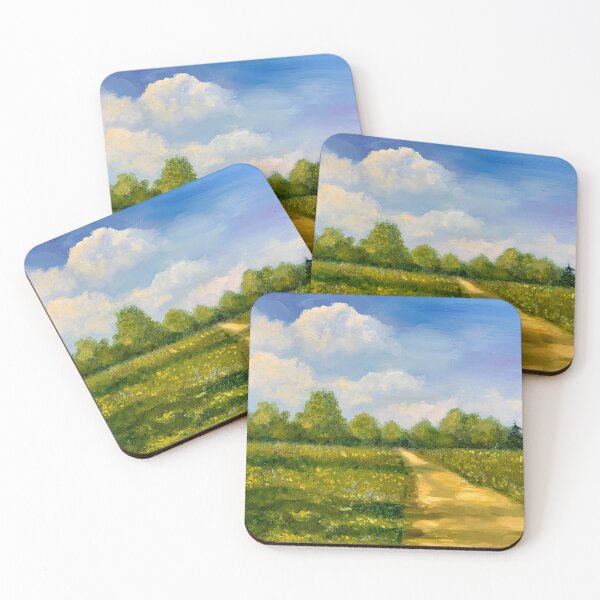 Item preview, Country Lane in Summer Oil Painting with Sun and Shadows Landscape Art designed and sold by JoyfulWhimsy.