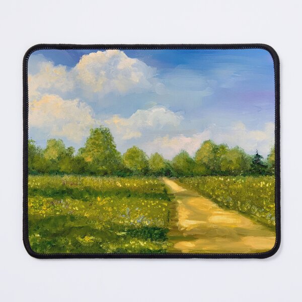 Item preview, Country Lane in Summer Oil Painting with Sun and Shadows Landscape Art designed and sold by JoyfulWhimsy.
