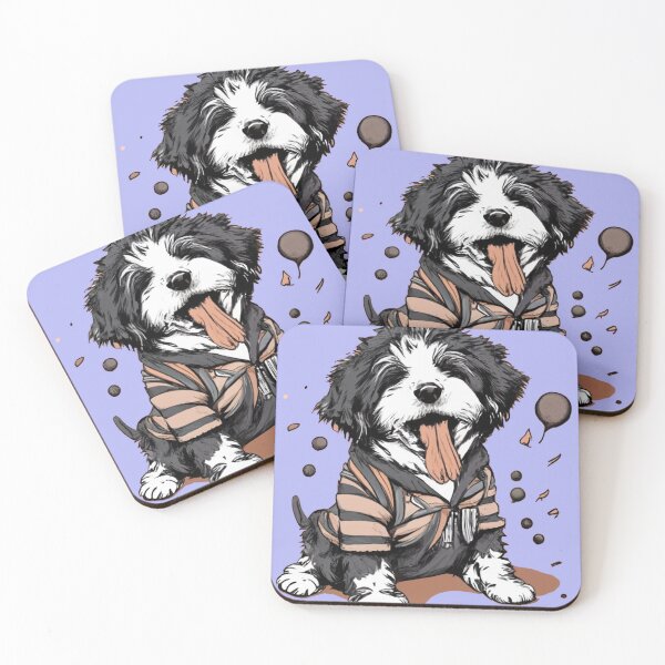 Item preview, Funny Bernedoodle Puppy Dog Wearing Sweater designed and sold by Nature's Fancy.