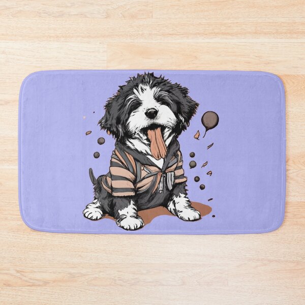 Item preview, Funny Bernedoodle Puppy Dog Wearing Sweater designed and sold by Nature's Fancy.