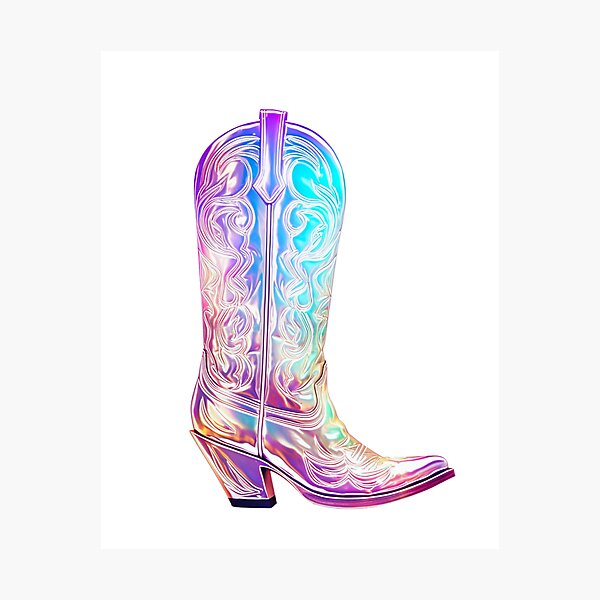 Holographic cowboy boots hotsell