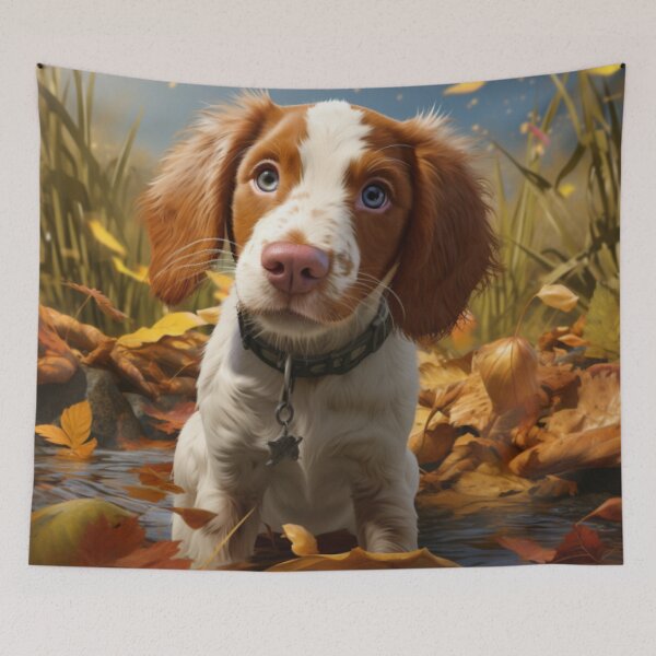 Item preview, Welsh Springer Spaniel Puppy - Autumn Hunt designed and sold by ZenEverAI.