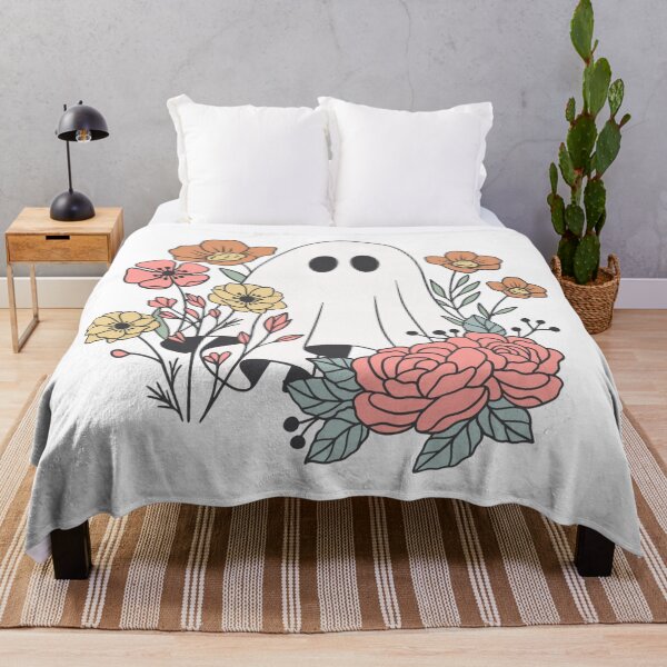 Item preview, Halloween Ghost Surrounded by Flowers designed and sold by bluesdesigns.