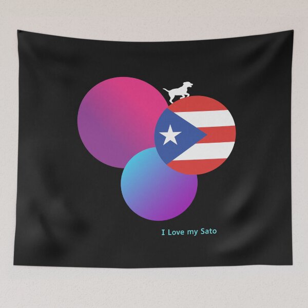 Item preview, Colorful Bubbles with Puerto Rican Sato Dog Silhouette designed and sold by SyTcreations.