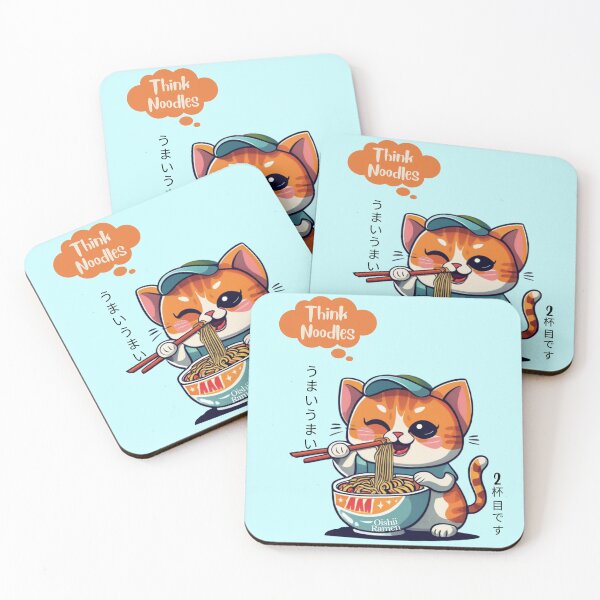 Item preview, Think Noodles Cute Hated Cat Eating Ramen with Chopsticks designed and sold by netfires.