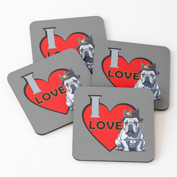 Item preview, I LOVE Bulldog addict sitter design  designed and sold by PETS ABC.