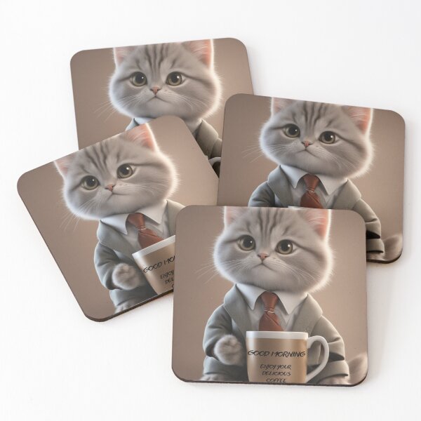 Item preview, Kittens | Coffee | Good morning | saying | AI generated | Cat designed and sold by Woodoartdesign.