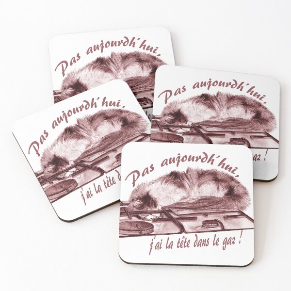 Item preview, Tricolor cat, head in the gas - brown-red colorized version, text in French designed and sold by SylvieG18.