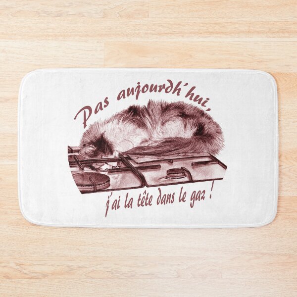 Item preview, Tricolor cat, head in the gas - brown-red colorized version, text in French designed and sold by SylvieG18.