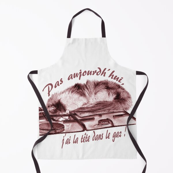 Item preview, Tricolor cat, head in the gas - brown-red colorized version, text in French designed and sold by SylvieG18.