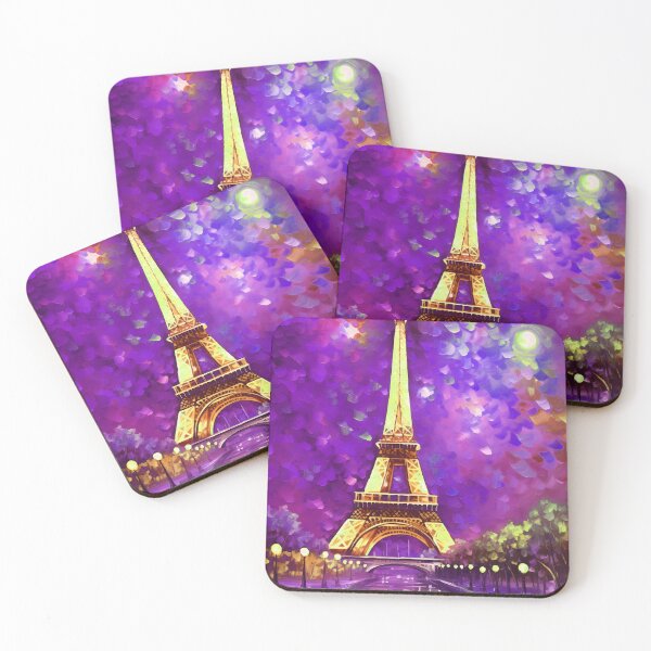 Item preview, The Eiffel Tower, Paris, Indigo-yellow, AI Generated Art - France's Structural Masterpiece Known as 'The Symbol of Love' designed and sold by studioSharonKay.