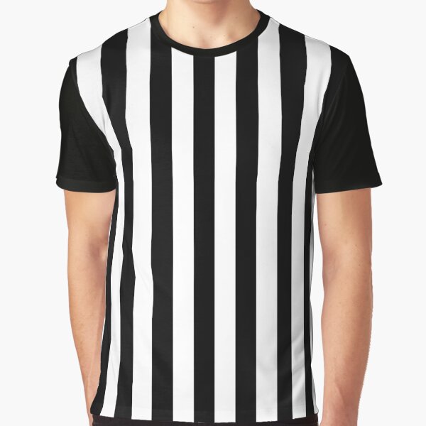 Premium Vector  A black and white striped referee shirt with the word  h   on the front.