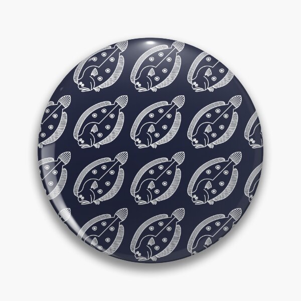 Item preview, Fun Flounder Fish in White on Deepest Blue designed and sold by fruttidimare.