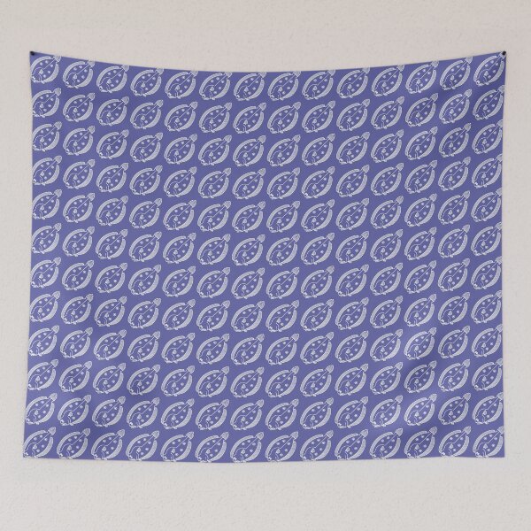 Item preview, Fun Flounder Fish in White on Very Peri Purple designed and sold by fruttidimare.