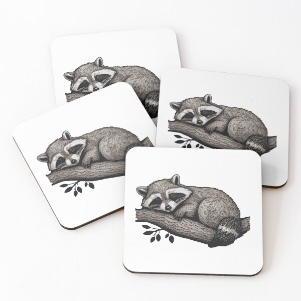 Item preview, Sleeping raccoon designed and sold by UrbanHedgehog.
