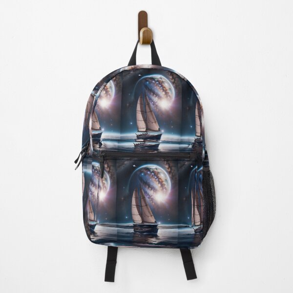 Item preview, An image of a sailboat in space in the style of photo-realistic landscapes designed and sold by AI-Only Creations.